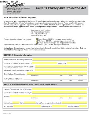 Fillable Online SD EForm 0821 Fax Email Print PdfFiller