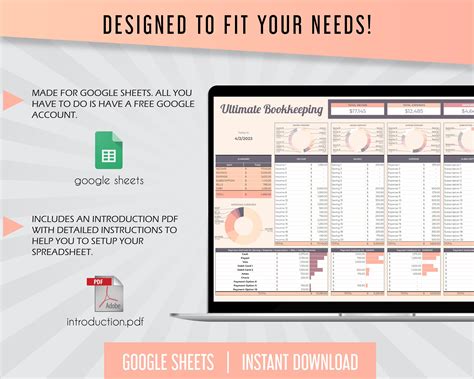 Bookkeeping Template, Bookkeeping Sheet, Small Business, Google Sheets ...