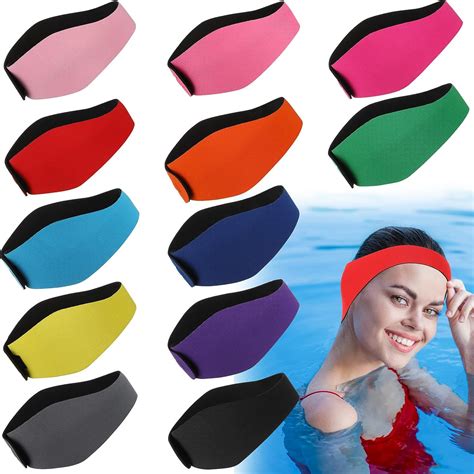 12 Pcs Swimming Headband Elastic Swim Ear Band Swim Bands For Ears Keep