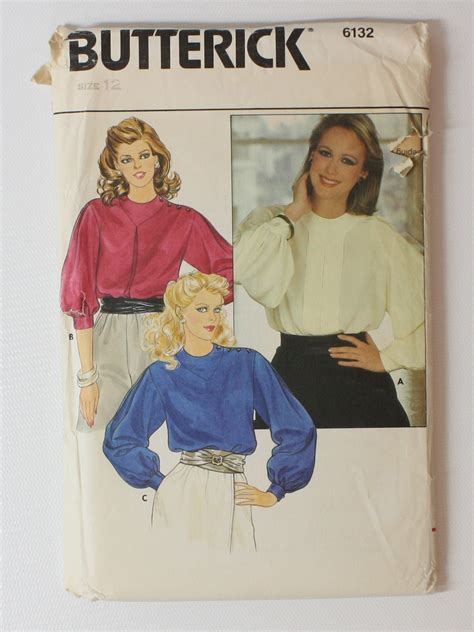 Butterick Pattern No 6132 1980s Vintage Sewing Pattern 80s Butterick Pattern No 6132 Womens