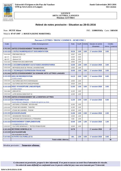 Resultats Semestre 1 Fichier Pdf