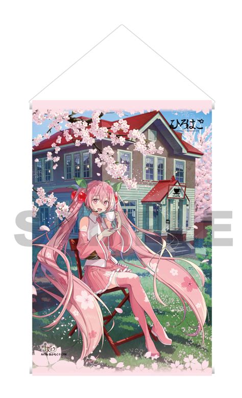 Hatsune Miku Sakura Miku X Hirohako Tapestry Hirosaki Art By Akamoku