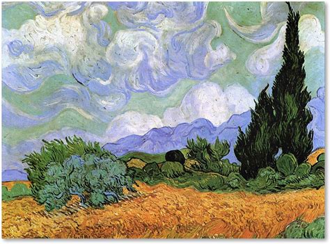 Amazon Trademark Fine Art Wheatfield With Cypresses By