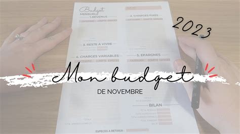 Preparation Du Budget De Novembre Conseils Et Astuces Youtube