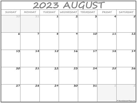 August 2023 Calendar Free Printable Calendars