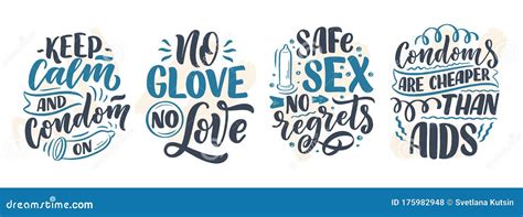 Safe Sex Slogans Great Design For Any Purposes Lettering For World Aids Day Design Stock