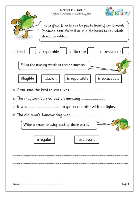 Prefixes Il And Ir Word Classes By