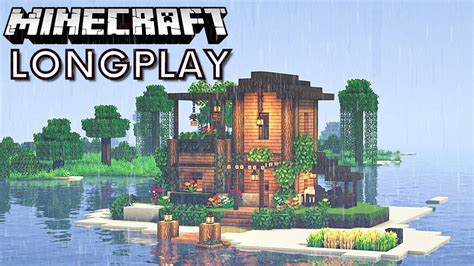 Cozy Island House Longplay Minecraft Peaceful Rainy Longplay No