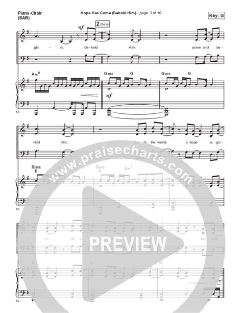 Hope Has Come Behold Him Worship Choir Sab Choral Sheet Music Pdf