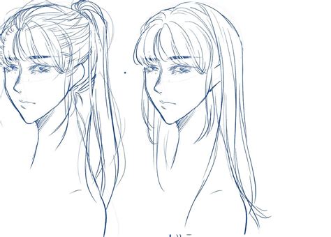 How To Draw Bangs From The Side