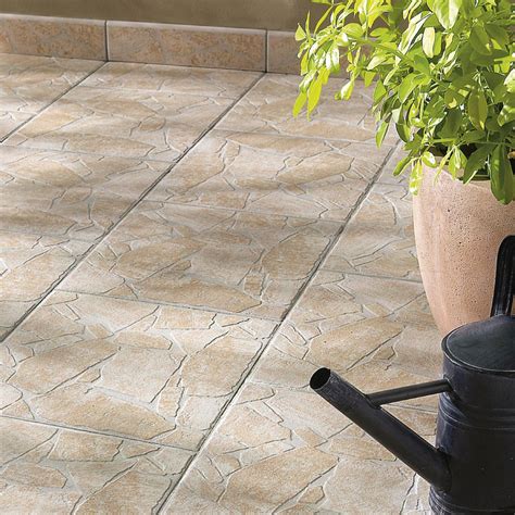 Carrelage Sol Ext Rieur Effet Pierre Beige Opus L X L Cm Leroy