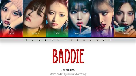 Ive Baddie Color Coded Lyrics 아이브 Baddie 가사 Youtube