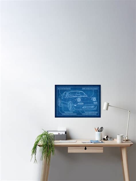 Mazda Mx Miata Blueprint Poster For Sale By Navin Guyvit