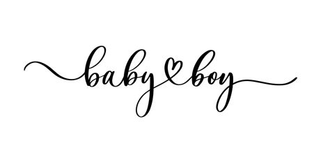 Baby Boy Logo Lettering Quote Baby Shower Hand Drawn Modern Brush