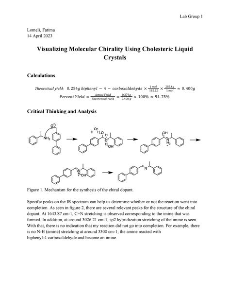 Liquid Crystals Post Lab Lomeli Fatima 14 April 2023 Visualizing