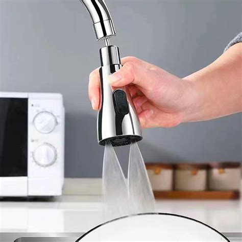 Kitchen Sink Faucet Shower Extension 3 Modes Sprayer With 360 Swivel