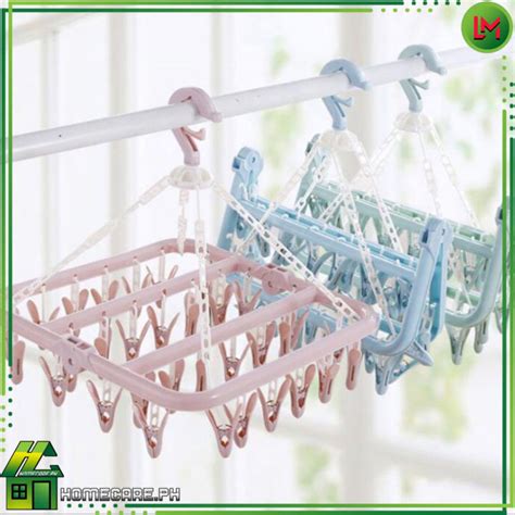 HOMECARE PH Underwear Drying Rack Clothes Hanger Laundry Clips Socks 32