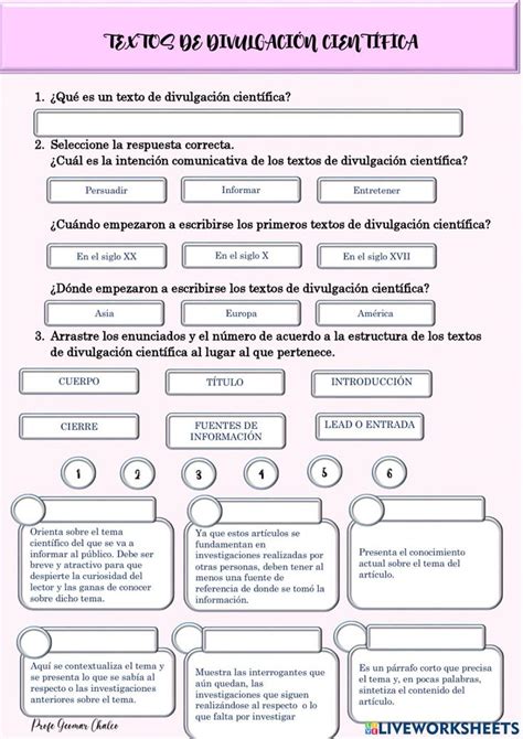 Textos De Divulgación Científica Activity En 2024 Texto De