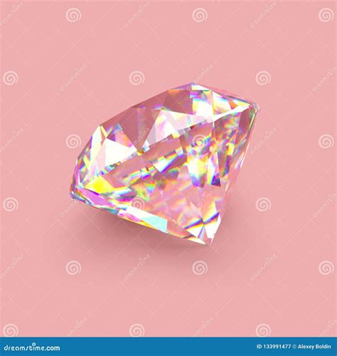 Shiny Sparkling Realistic Diamond on Rose Gold Background Stock ...