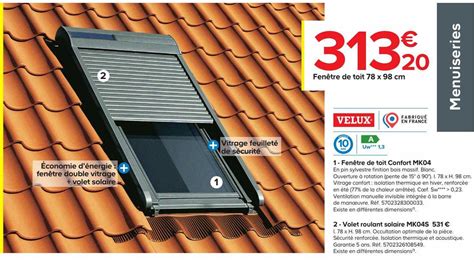 Offre Fenêtre De Toit Confort Mk04 Velux Volet Roulant Solaire Mk04s