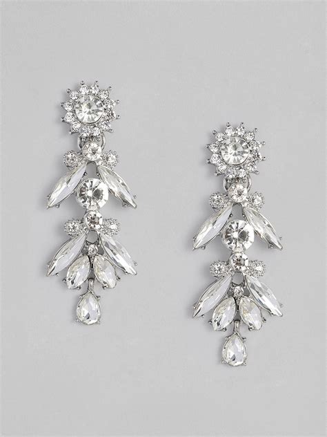 Buy Accessorize Silver Toned Contemporary Drop Earrings Earrings For