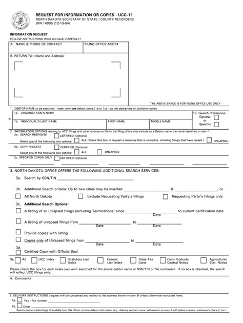 Request For Information Or Copies Ucc Fill Out And Sign Printable