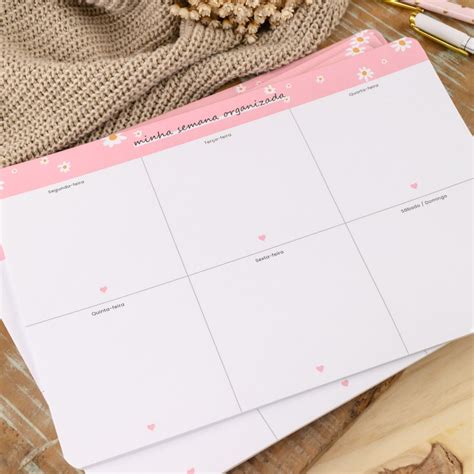 Planner Semanal De Mesa 2024 Tamanho A4 Folhas De 90g Shopee Brasil