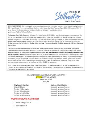 Fillable Online Stillwater Utilities Authority Special Stillwater