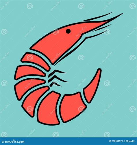 Prawn Icon Isolated Flat Style Vector Illustration Stock Vector Illustration Of Delicious