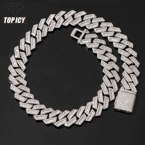 18mm Iced Out Cuban Link Chain Cuban Necklace With Box Clasp And Diamond Bracelet Luxury Hip Hop