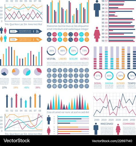 Infographic Charts Financial Flow Chart Trends Vector Image