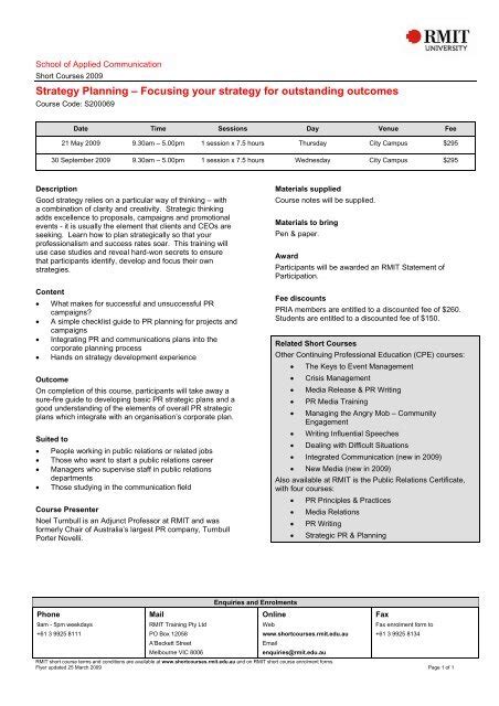 Course details - RMIT short and single courses - RMIT University