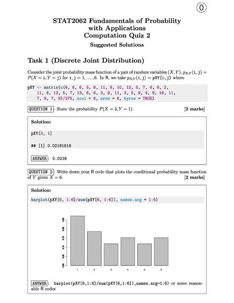 2019 Quiz Stat 2 Sol STAT2062 Fundamentals Of Probability With