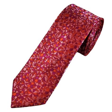 Tresanti Celeste Red Pink Orange Fuchsia Pink Patterned Men S Silk