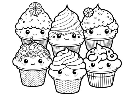 Cupcakes Estilo Kawaii P Ginas De Cupcakes Y Pasteles Para Imprimir