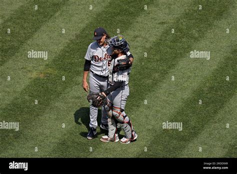 Detroit Tigers Relief Pitcher Jason Foley Left And Catcher Eric Haase