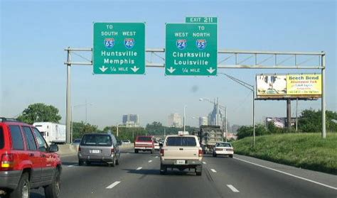 WB I-24/40 near thier stack interchange at the Cumberland River.