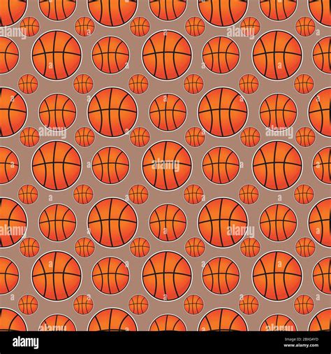 Basketball Ball Seamless Pattern Vector Illustration Background For