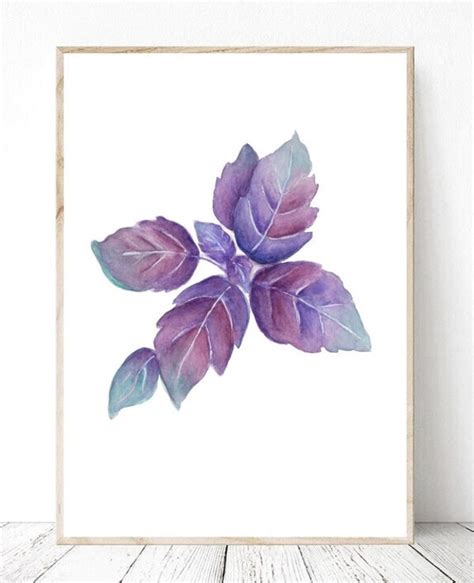 DigitalArtNadi Botanical Basil Print PNG Watercolor Painting