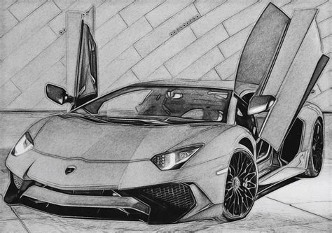 Drawing Lamborghini Aventador: LP750-4 SV Sketch | Cool car drawings, Lamborghini aventador, Car ...