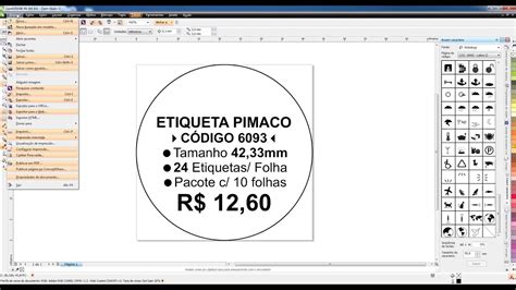 Imprimir Etiqueta Pimaco 6093 No Corel Draw X6 YouTube