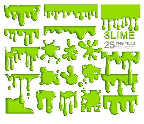 Slime clipart border clipart slime drip png green slime | Etsy