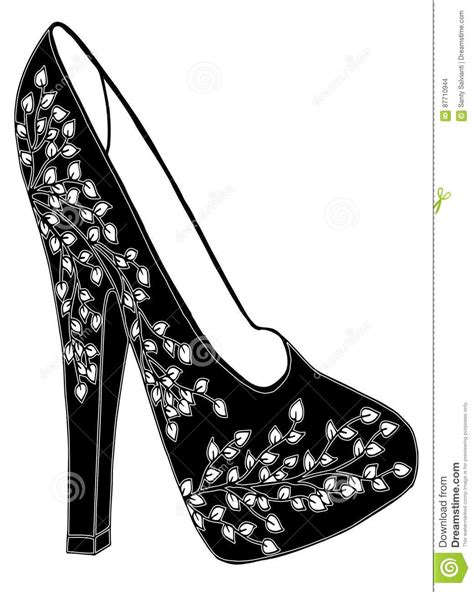 Hand Drawn High Heel Shoe Illustration Stock Illustration