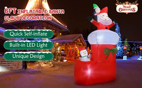 6 Ft Christmas Inflatables Outdoor Decorations Keten Blow