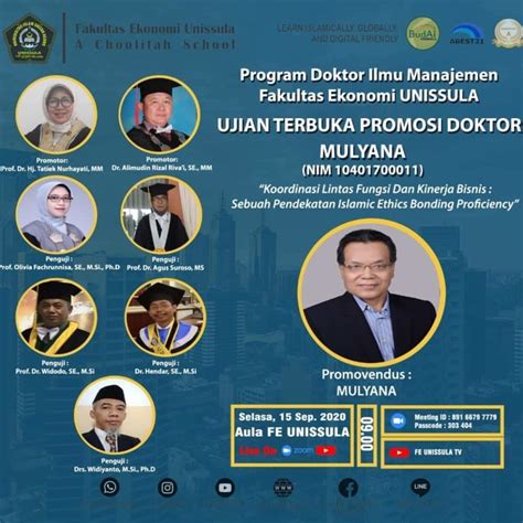 Ujian Terbuka Promosi Doktor Program Doktor Ilmu Manajemen Fakultas