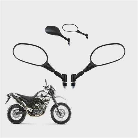 Par Espelho Retrovisor Preto Moto Rena Giro 360 Retrátil Xt 660 Para Cg