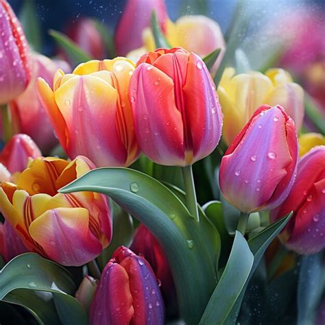 Premium AI Image | tulips bouquet flowers