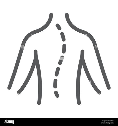 Scoliosis Line Icon Orthopedic And Medical Spine Sign Vector