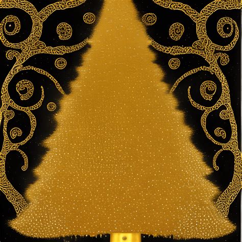 Christmas Tree in Black and Gold · Creative Fabrica