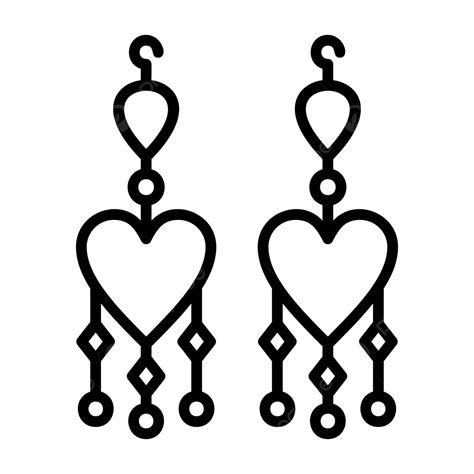 Earrings Line Icon Vector Earrings Icon Luxury Icon Fashion Png And